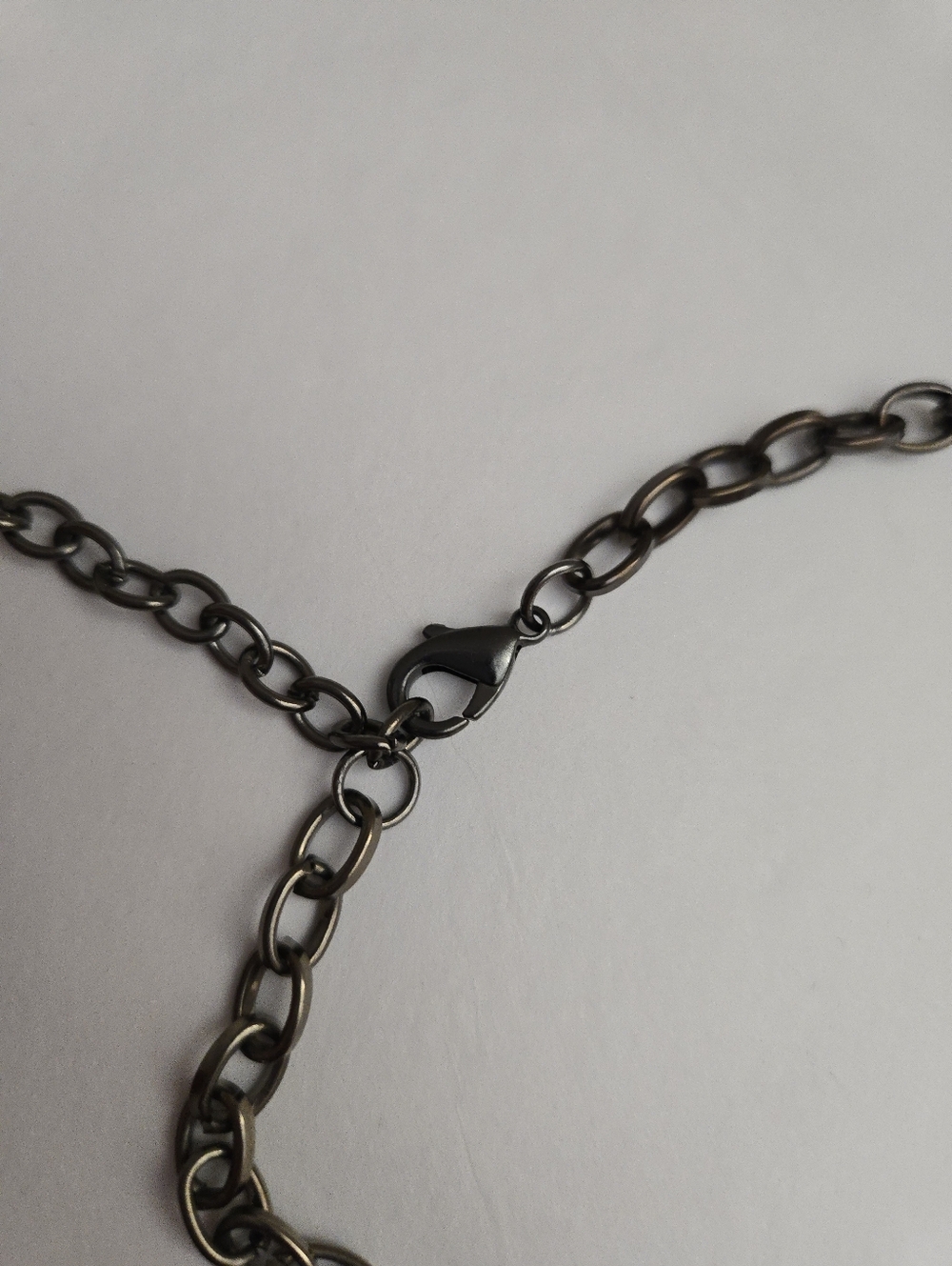 Silver Gem Sparkly Mixed Texture Long Gunmetal Silver Tone Long Necklace - Picture 9 of 11